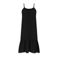 thumbnail image 5 of Women Beach Cover Up Dresses Spaghetti Strap Short Dresses Summer Coverups Casual Flowy Ruffle Hem Sundresses, 5 of 7
