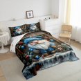 thumbnail image 3 of Feelyou Funny Gnome King Size Comforter Sets, Rustic Wooden Plank Bedding Comforter Set, Christmas Snowflake Reversible Bedding Set, Breathable Home Decor,3 Pieces, 3 of 8