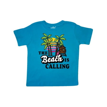 

Inktastic The Beach is Calling with Lifegaurd Post and Palm Trees Gift Toddler Boy or Toddler Girl T-Shirt