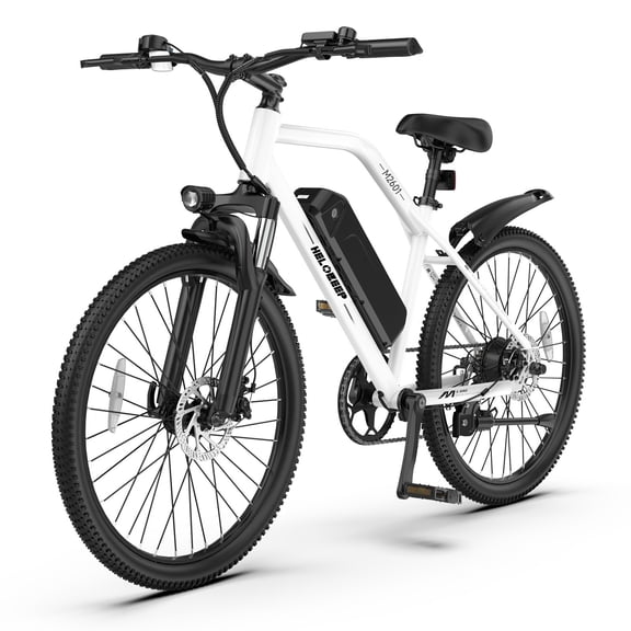 Electric Mountain Bicycle, 26" Tire E-Bike for Adults, 750W Peak Motor, 48V 7.8Ah Removable Battery, 7-Speed, UL2849, Front Suspension, White