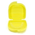 thumbnail image 2 of Retainer Case with Vent Holes - Orthodontic container for holding retainers, aligner, night-guard/mouth-guard. Small and Durable retainer case (2 Pack, Yellow), 2 of 3