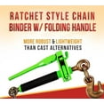 thumbnail image 4 of 8 Pack 3/8"-1/2" Hi-Viz Green Heavy Duty Folding Handle Ratchet Load Binder w/Grab Hook 12,000 lbs WLL | Tie Down Hauling Chain Binders for Flatbed Truck Trailer, 4 of 11