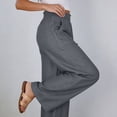 thumbnail image 2 of Denim Pants for Women Wide Leg Jeans Elastic High Waisted Pants Denim Lounge Pants Streetwear Full Length Pants Casual Loose Bottoms with Pockets, 2 of 7