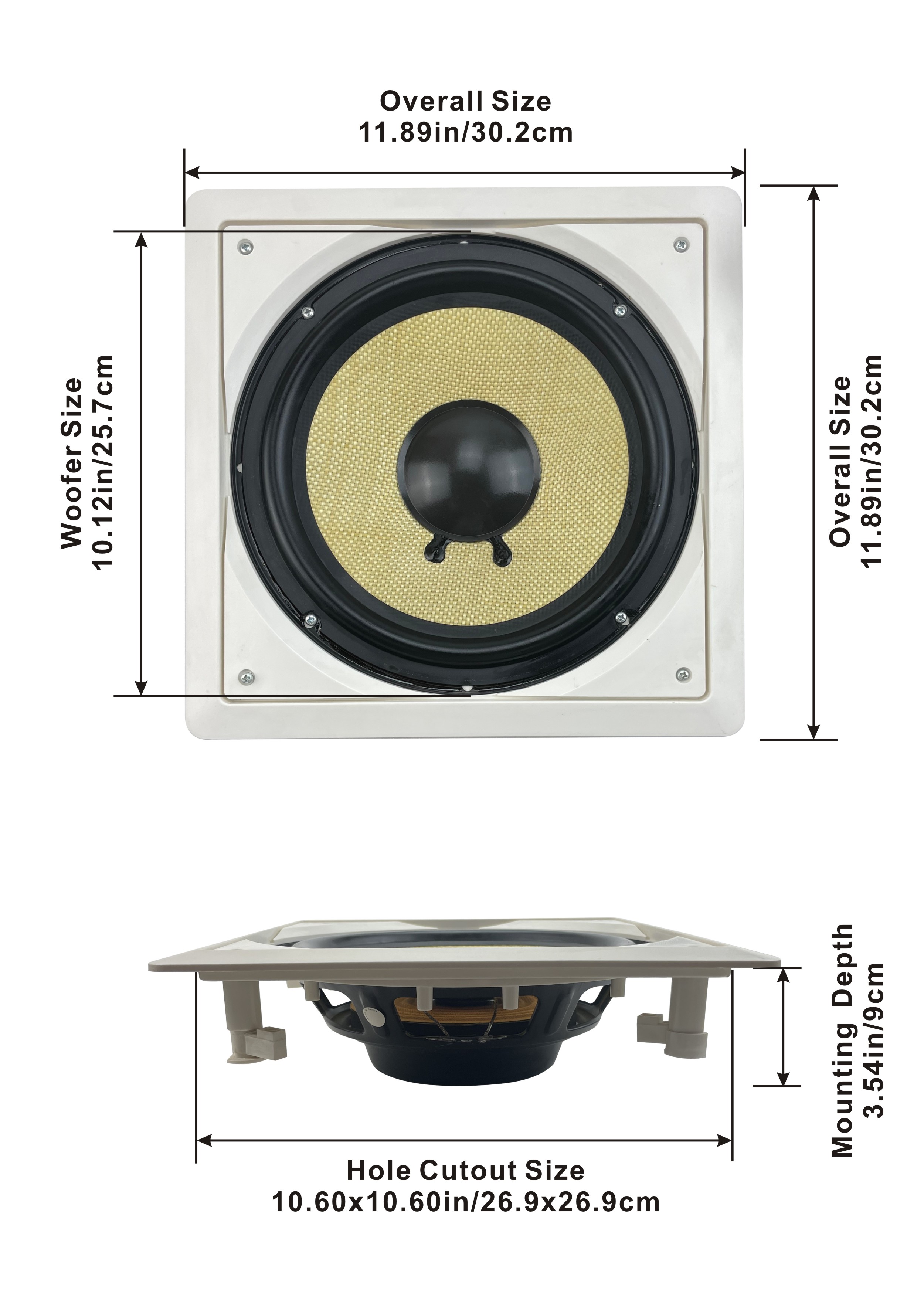 Acoustic Audio HD-S10 Flush Mount Subwoofer In Wall with 10" Speaker and Amp - image 2 of 7