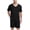 Black, variant on ZZwxWA Men's V-neck Pajamas Sets Casual Lightweight Short Sleeve Crewneck Shirts and Soft Comfy Shorts Summer Housecoat Festival Gift