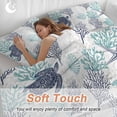 thumbnail image 5 of Teal Blue Coastal Bedding 3 Piece Duvet Cover Set California King, Sea Turtle Nautical Coral Summer Beach Soft Microfiber Comforter Cover with Zipper Closure & Pillowcases, FadeResistant Quilt Cover, 5 of 9