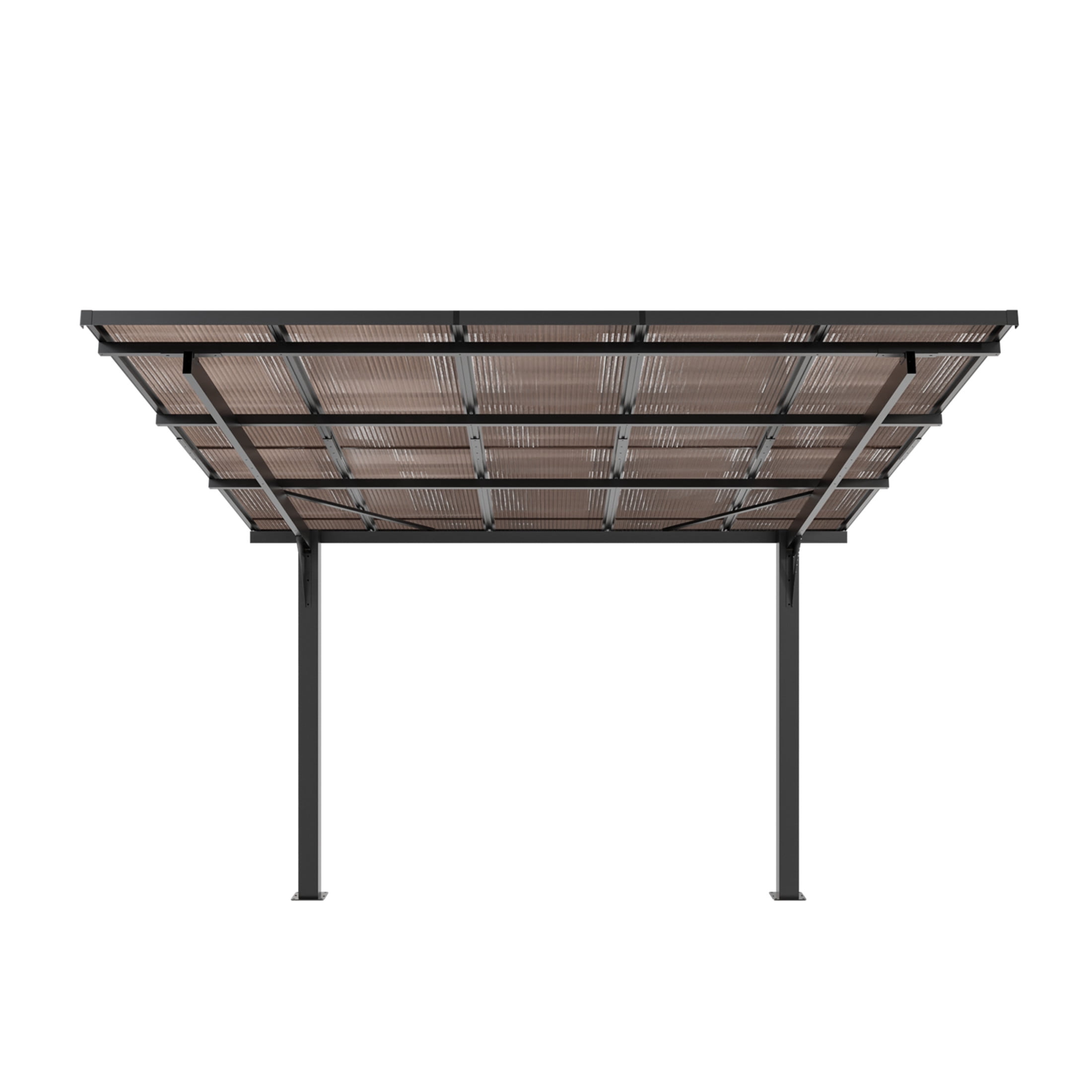Noble House 10x10 FT Galvanized Steel Carport Awning, Sloped PC Roof Outdoor Utility Shelter & Grill Canopy, Black