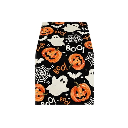 Halloween Table Runner Spooky Halloween Decorations for Home Cute Halloween Party Decorations for Dining and Entryway Tables Polyester Fabric Halloween Table Decor