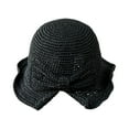 thumbnail image 2 of Pxiakgy Womens Summer Sun Beach Straw Hat Upf50 Travel Foldable Wide Brim Summer Uv Hat with Big Bow Foldable Wide Brim Floppy Sun Hat for Women Fashion Woven Bow Sun Hat Summer Beach Hat for Women G, 2 of 4