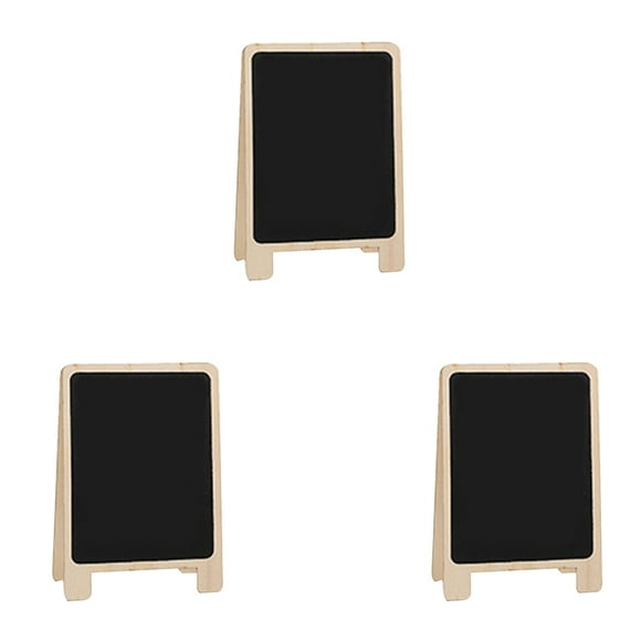 Weiweiguan 3Pcs Wooden Standing Blackboards Wooden Standing Writing Boards (Black)