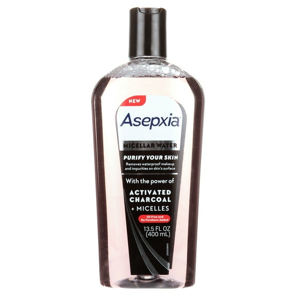 Asepxia Micellar Cleansing Water Charcoal for Adults, Makeup Remover, 13.5 oz