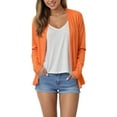 thumbnail image 2 of zaveiop Cardigan for Women Trendy Lightweight Soft Thin Long Sleeve Open Front Cardigans Casual Breathable Cover Ups Dusters (Orange, XL), 2 of 9