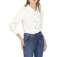 thumbnail image 5 of Allegra K Women's Contrast Color Office Bow Tie Peter Pan Collar Shirts, 5 of 6