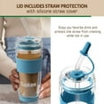 thumbnail image 6 of Tupkee Glass Straw Lid Niagara - For Tupkee Double Wall Glass Tumbler, 14oz & 8oz Hand Blown Glass Travel Mug, 6 of 7