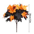 thumbnail image 2 of PEIXUN 12" Artificial Maple Leaves Fall Thanksgiving Decor With Realistic Autumn For Home Festival & Table Centerpieces (Orange And Black), 2 of 5