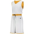 thumbnail image 2 of Russell 5R9DLB Youth Undivided Solid Single-Ply Reversible Jersey, XL, GOLD/WHITE, 2 of 2