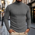 thumbnail image 2 of Men's Stretch Muscle Tshirts Turtleneck Long Sleeve Knit Tees Casual Slim Fit Basic Shirt Tops Business Casual Workwear, 2 of 8