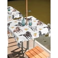 thumbnail image 2 of Outdoor Tablecloths with Umbrella Hole & Zipper, Spring Flowers 60x60 Inch Square Tablecloths, Black Brown White Horse Country Vintage Waterproof Table Cloth, Patio/Pool/Picnic Table Covers, 2 of 8