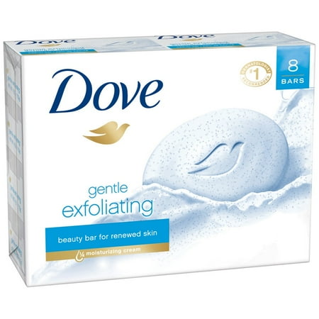 24 Fluorescent Bath Bar - Dove Gentle Exfoliating Beauty Bar 4 Ounce, 8 Bar