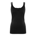 thumbnail image 4 of KaLI_store Tank Tops Women Womens Tank Tops V Neck Solid Color Casual Loose Fit Summer Sleeveless Basic Tee Shirts Blouse Black,S, 4 of 5