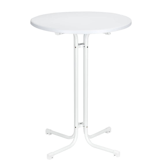 31.5" Round White Plastic Cocktail Table by Chivari