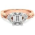 thumbnail image 3 of IGI Certified 5 Carat Emerald Shape Lab Grown Diamond Engagement Ring | 14K Rose Gold | Letitia Side Stone Diamond Ring | FG-VS1-VS2 Quality Friendly Diamonds, 3 of 5