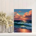 thumbnail image 2 of Qisvanset 12x16 Inch Crimson Moon Great Waves Canvas Print Wall Art, 2 of 5