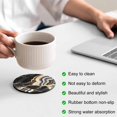 thumbnail image 4 of Black Marble Coasters Set of 6, Grey Gold Texture Vintage Farmhouse Art Absorbent Coasters for Drinks, Coaster for Bar Office Dining Coffee Table Accessories Decor, Non Slip Round Desk Coaster, 4 of 9