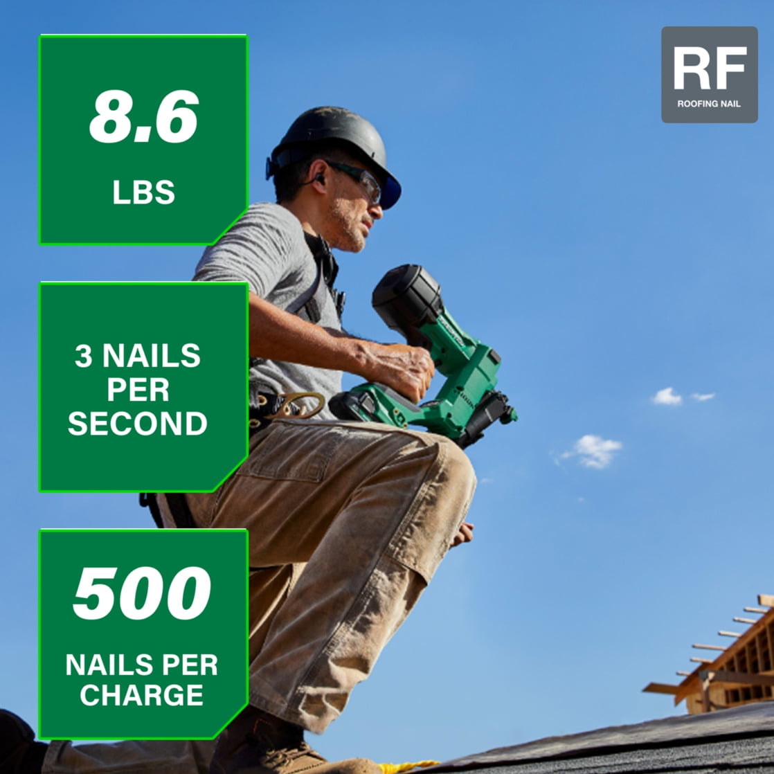 Metabo HPT 18V Cordless Coil Roofing Nailer Kit, NV1845DA