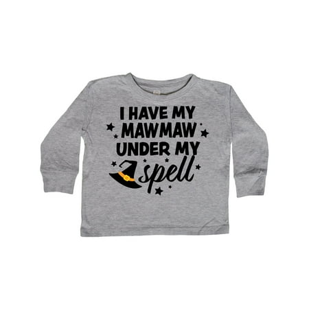 

Inktastic I Have My Mawmaw Under My Spell with Cute Witch Hat Gift Toddler Boy or Toddler Girl Long Sleeve T-Shirt