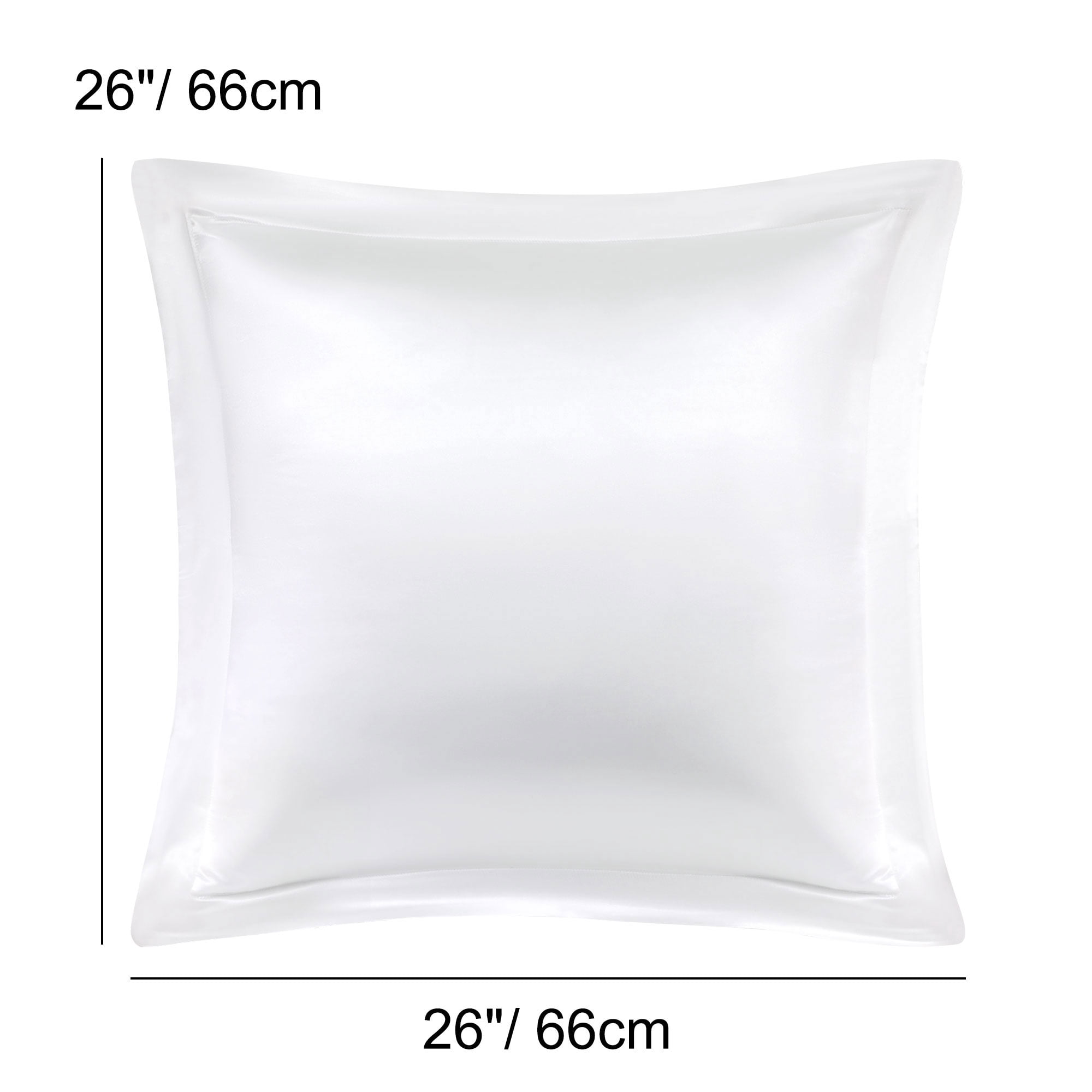 Unique Bargains Retro Satin Ruffle Pillowcases 2Pack with Envelope White 26"x26"