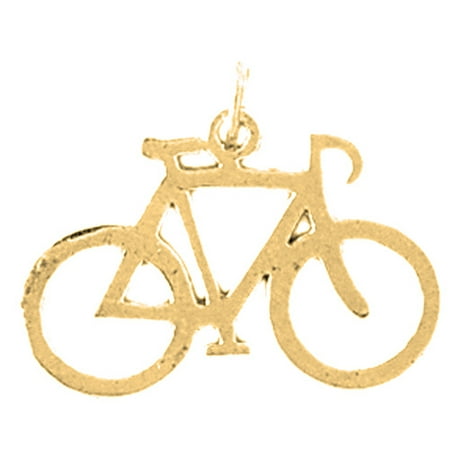 18K Yellow Gold Bicycle Pendant - 18 mm