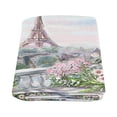 thumbnail image 2 of CADecor Oil Painting Summer In Paris Eiffel Tower Blanket Throw Super Soft Warm Bed or Couch Blanket 58x80 inches, 2 of 2