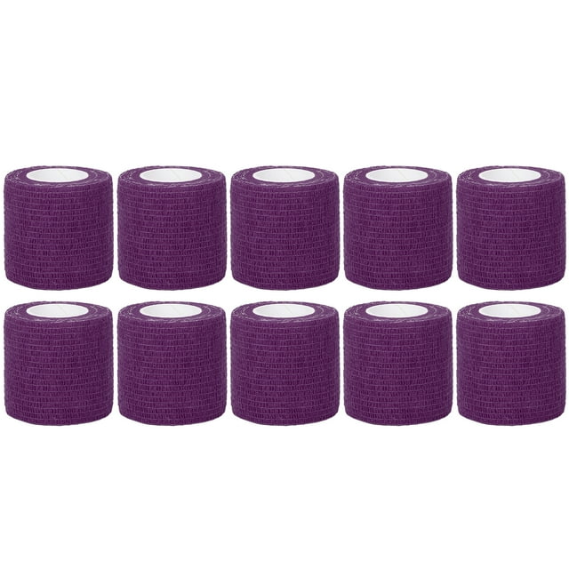10 vendajes elásticos desechables autoadhesivos multifunción, antideslizantes, a prueba de golpes, para tatuajes, color morado