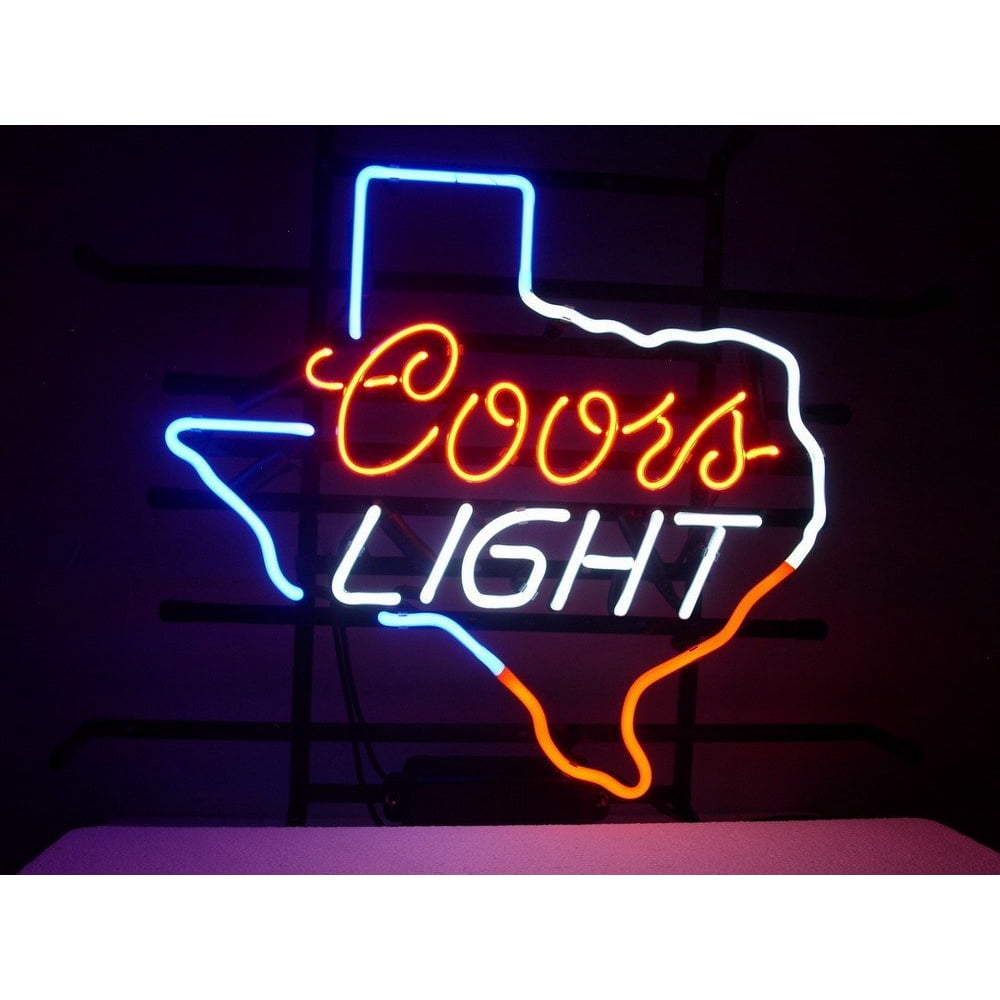 Desung Brand New Coors Light Texas Neon Sign Lamp Glass Beer Bar Pub