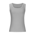 thumbnail image 3 of UPPADA Women's Summer Tank Tops Crew Neck Sleeveless Shirts Ribbed Knit Slim Fitted Basic Cami Tops Casual Blouses Tees,Tank Top for Women Loose Fit Dressy Gray,L, 3 of 6
