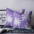 thumbnail image 2 of Pillow Covers 18x18 Set of 2, Purple Palm Trees Square Throw Pillow Covers for Couch/Sofa/Living Room, Farmhouse Tropical Summer Beach Decorative Soft Pillowcases for Couch Throw Pillows, 2 of 7
