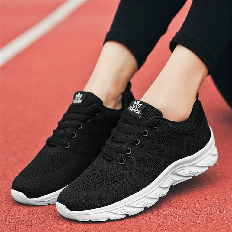 CAICJ98 Women Shoes Womens Running Shoes Slip On Walking Comfort Sneakers  Breathable Casual Loafers,Black 