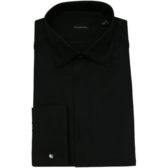 Ermenegildo Zegna Men's Black 9MCZRM Dress Shirt - 38-15 (S)