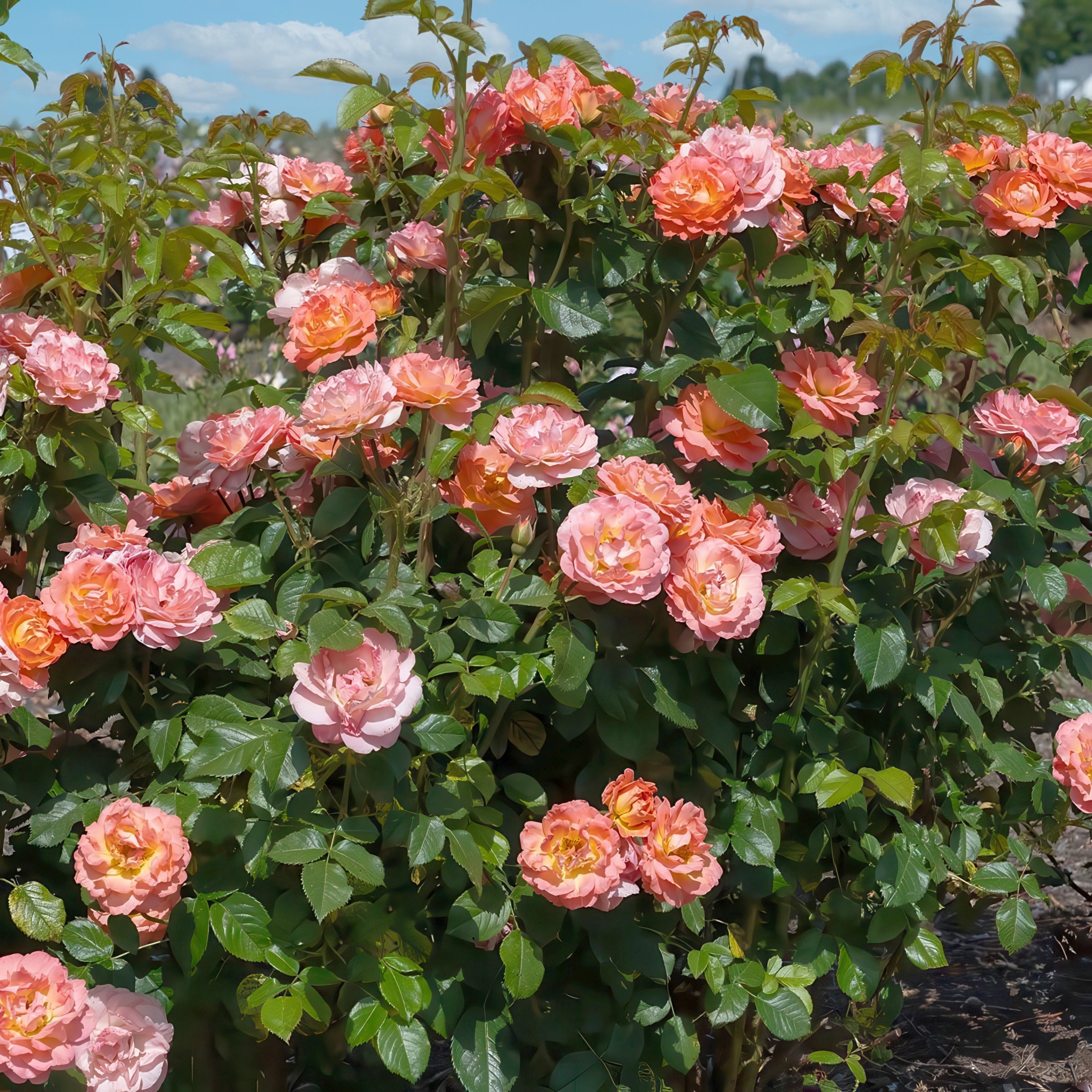 The Knock Out® Family of Roses 'The Orange Glow Knock Out® Rose' Live Shrub in 2-Gallon Grower Pot