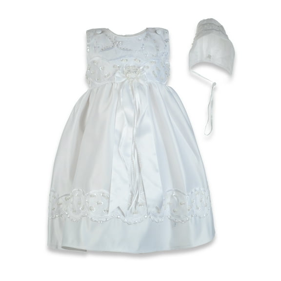 Pretty Me Baby Girls' Christening Dress With Bonnet Color: white Size: 24 months