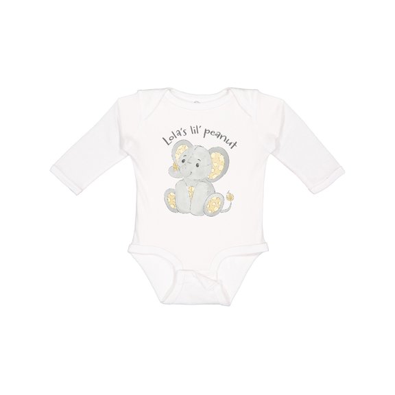 Inktastic Lola's Lil' Peanut Boys or Girls Long Sleeve Baby Bodysuit