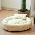 thumbnail image 1 of Pet Cat Round Bed Dog Cushion Calming Soft Sleeping Bed With Pillow, 1 of 2