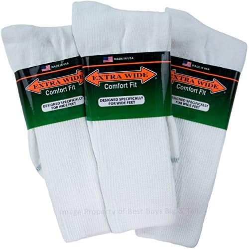 Extra Wide Sock Big & Tall Men's Extra Wide Socks Athletic Crew LARGE
