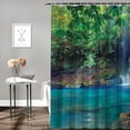 thumbnail image 2 of Orinice Waterfall Forest Blue Pool Bathroom Decor Set Polyester Fabric Fashion Shower Curtain Set with Hooks 69x72, 2 of 7