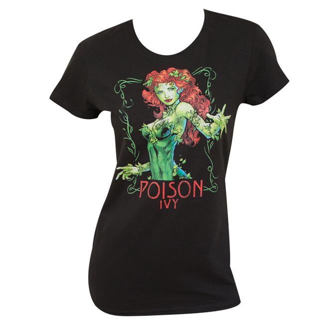Batman Villains Poison Ivy Juniors T-Shirt Black 