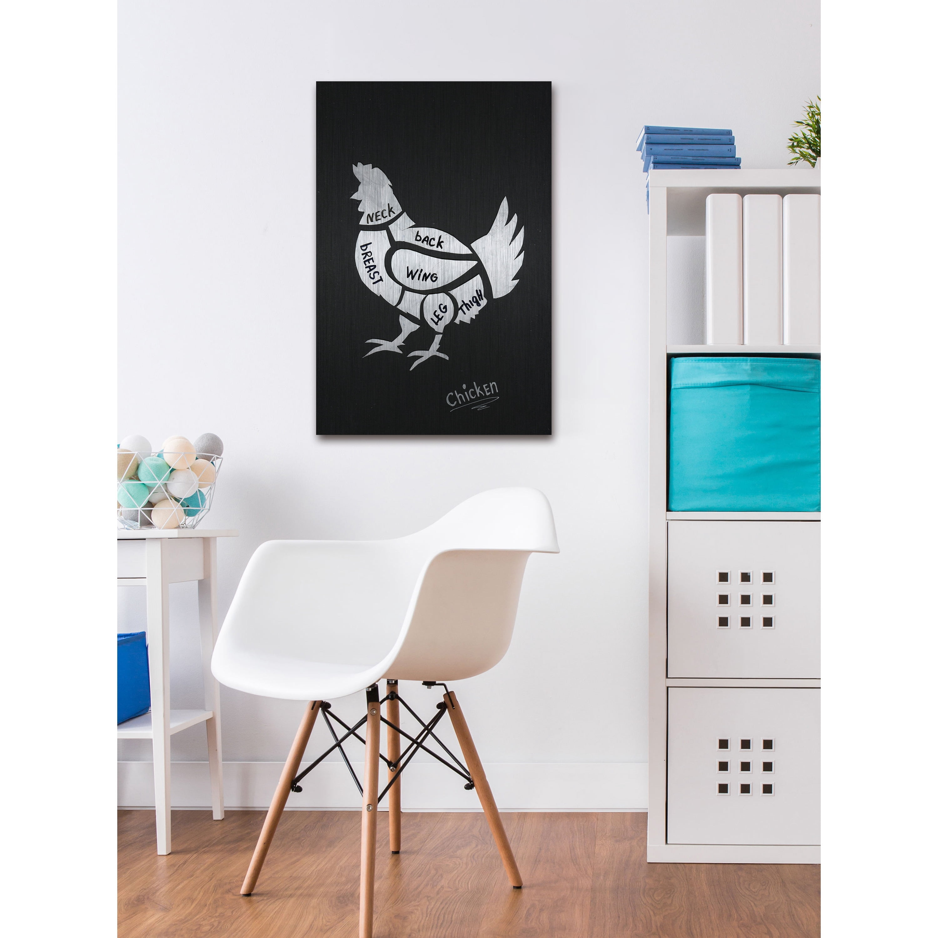 "Chicken Formation" Painting Print on Brushed Aluminum
