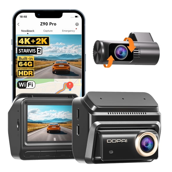 Dash cam ddpai Z90 Pro 4K frontal 2K trasera WiFi GPS