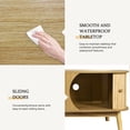 thumbnail image 6 of Aukfa Rattan TV Stand for TVs up to 75", TV Cabinet with Solid Wood Legs,Brown, 6 of 8