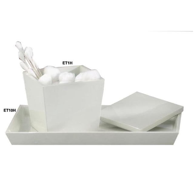 Tatara Groupe ET1H Élégante Collection Coton-Tige-Coton Conteneur - Résine Blanche - Pack de 3